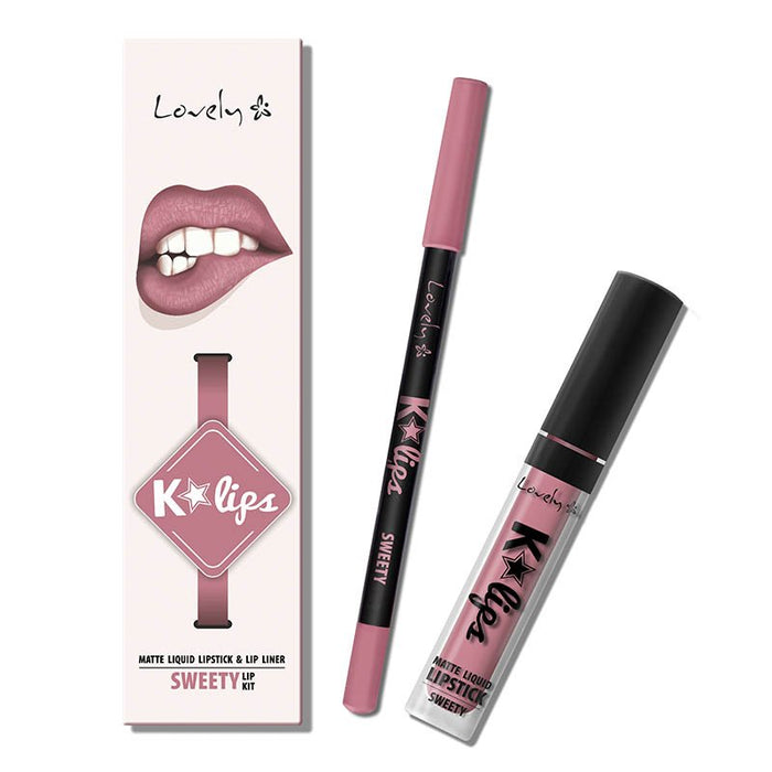 Perfilador de Labios + Labial Líquido K-lips - Lovely: set K Lips 1 - 4