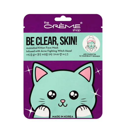 Mascarilla Facial - Be Clear, Skin! Animated Kitten con Hamamelis - The Crème Shop - 1
