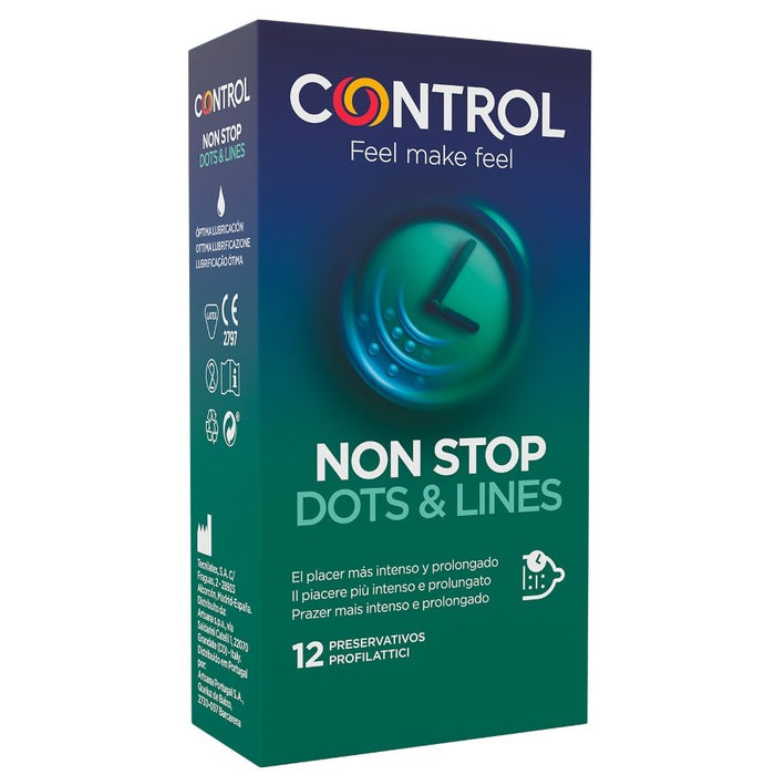 Condones Nonstop Puntos y Estrías - 12 Uds - Control - 1