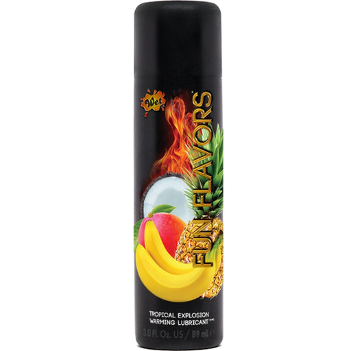 Lubricante Base Agua Efecto Calor Explosión Fruta Tropical 89 ml - Fun Flavors & Warming - Wet - 1