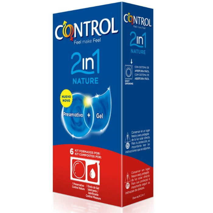 Condones Duo Natura 2-1 Preservativo + Gel 6 Uds - Control - 3