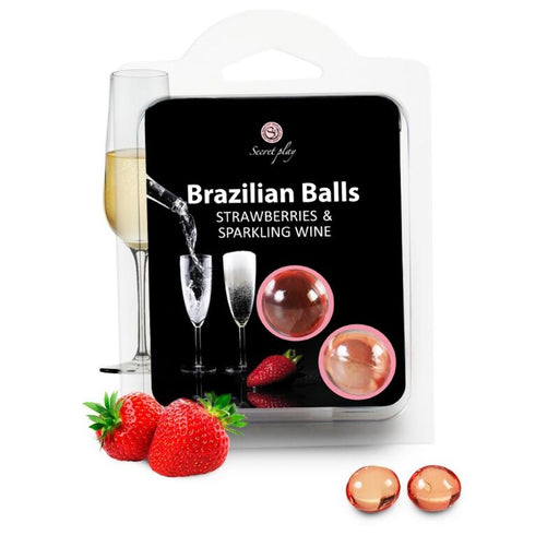 Set 2 Bolas Lubricantes Brazilian Balls Fresas & Cava - Secretplay Cosmetic - Secret Play - 2