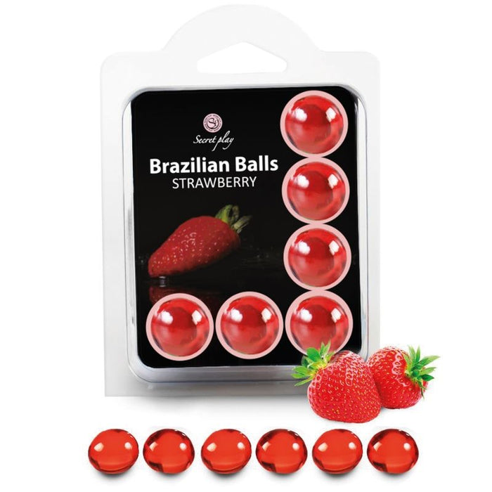 Set 6 Bolas Lubricantes Brazilian Balls Fresas - Secretplay Cosmetic - Secret Play - 1