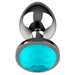 Plug Anal de Metal Talla S Cristal Blue 2.7x 8cm - Coquette - 5