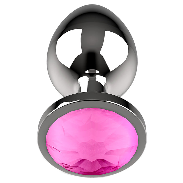 Plug Anal de Metal Talla M Cristal Pink 3.5 X 8cm - Coquette - 4