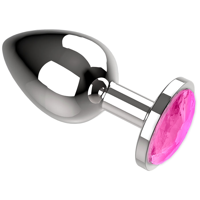 Plug Anal de Metal Talla M Cristal Pink 3.5 X 8cm - Coquette - 6