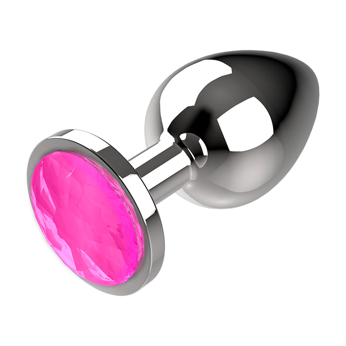 Plug Anal de Metal Talla M Cristal Pink 3.5 X 8cm - Coquette - 7