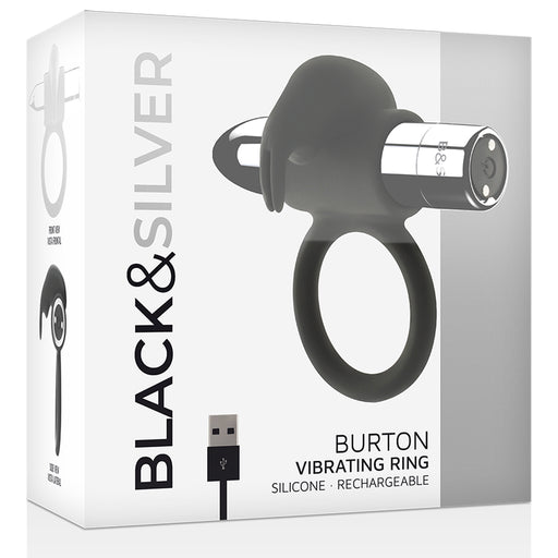 Burton Anillo Recargable 10 Modos Vibracion - Black&silver - 2