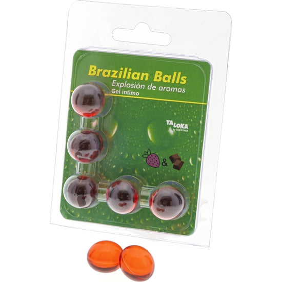 Brazilian Balls Gel íntimo Fresa & Chocolate 5 Bolas - Taloka - 1