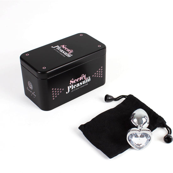 Secret Play - Metal Butt Plug Corazón Transparente Talla S 7 cm - Secret Play - 2