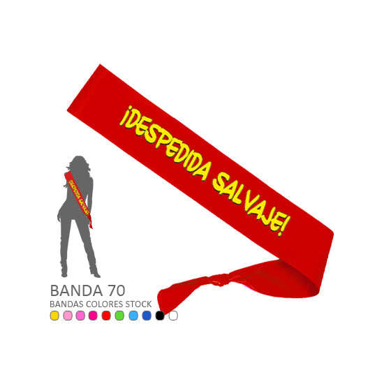 Banda Honorifica Despedida Salvaje Rojo - Inedit - 1