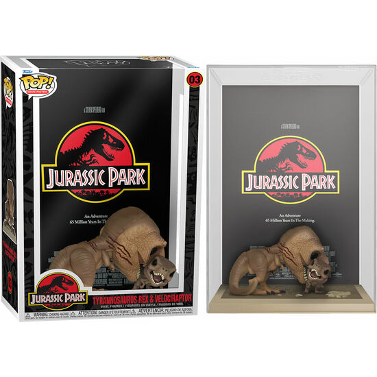 Figura Pop Movie Poster Jurassic Park Tyrannosaurus Rex and Velociraptor - Funko - 1