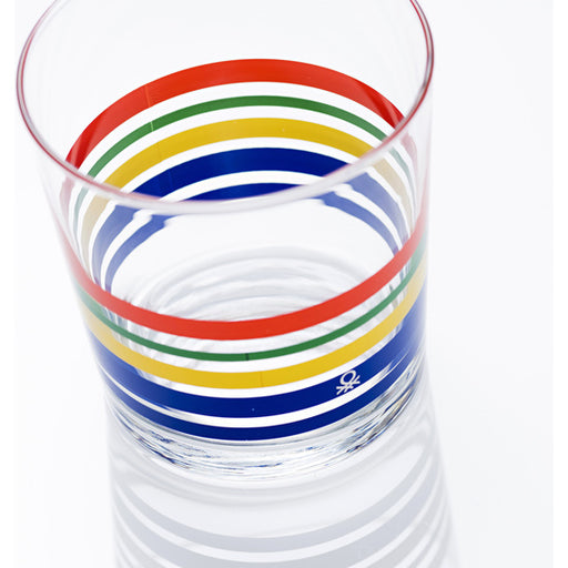 Set 4pcs Vasos de Agua 0,345l Cristal Rayas Finas Multicolor Casa - Benetton - 2