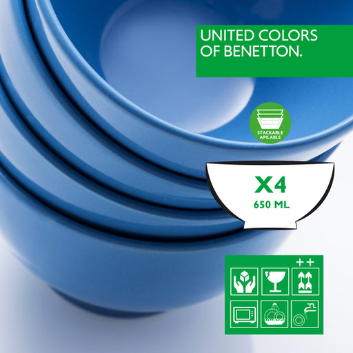 Set 4pcs Bols 650ml Loza Azul Casa - Benetton - 2