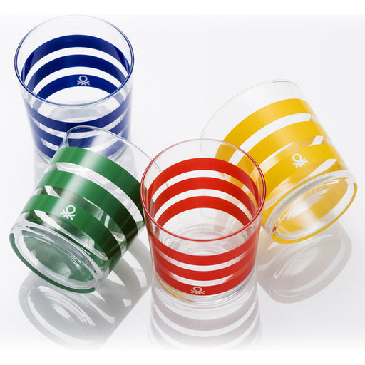 Set 4pcs Vasos de Agua 0,345l Cristal Rayas Multicolor Casa - Benetton - 1