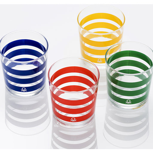 Set 4pcs Vasos de Agua 0,345l Cristal Rayas Multicolor Casa - Benetton - 2