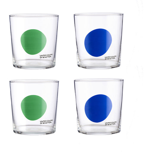 Set 4pcs Vasos de Agua 0,345l Cristal Decorado Bicolor Casa - Benetton - 1