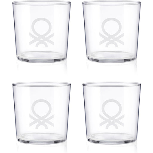 Set 4pcs Vasos de Agua 0,345l Cristal Logo Transparente Casa - Benetton - 1