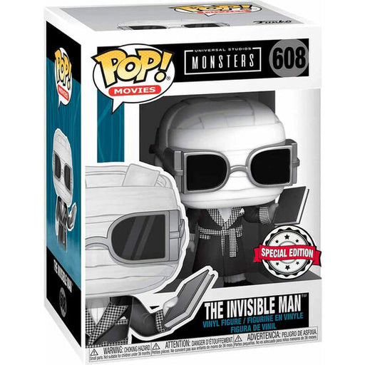 Figura Pop Universal Monsters Invisible Man Black and White Exclusive - Funko - 2