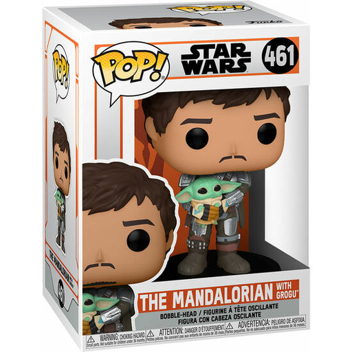 Figura Pop Star Wars Mandalorian Mando Holding Child - Funko - 2