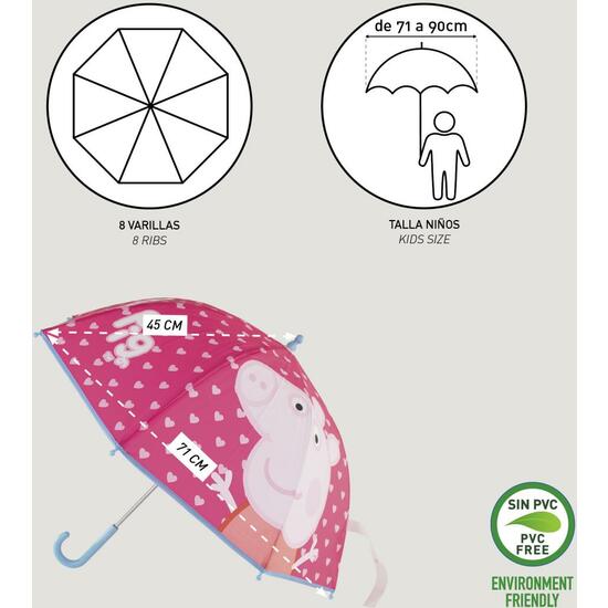 Paraguas Manual Eva Peppa Pig Rosa - Cerdá - 5