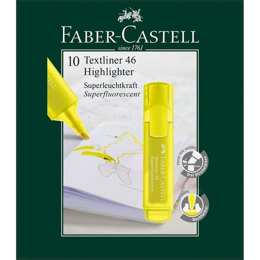 Pack 10 Rotuladores Fluor Faber-castell Amarillo - Faber Castell - 1