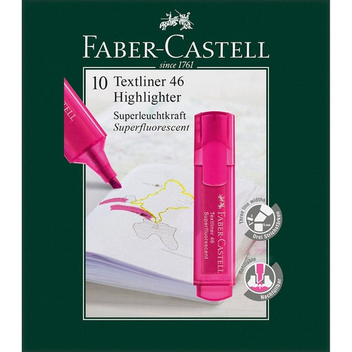 Pack 10 Rotulador Fluorescente Faber-castell Rosa - Faber Castell - 1