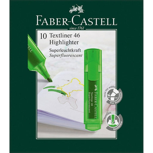 Pack 10 Rotulador Fluorescente Faber-castell Verde - Faber Castell - 1