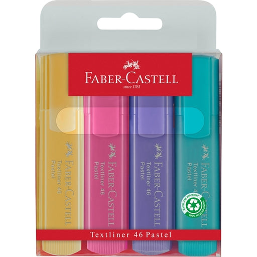 Bolsa 4 Marcadores Faber-castell Flúor Pastel - Faber Castell - 1