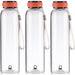 Set de 3 Unidades de Botella de Agua 550ml Borosilicato Tapa Roja Casa - Benetton - 1