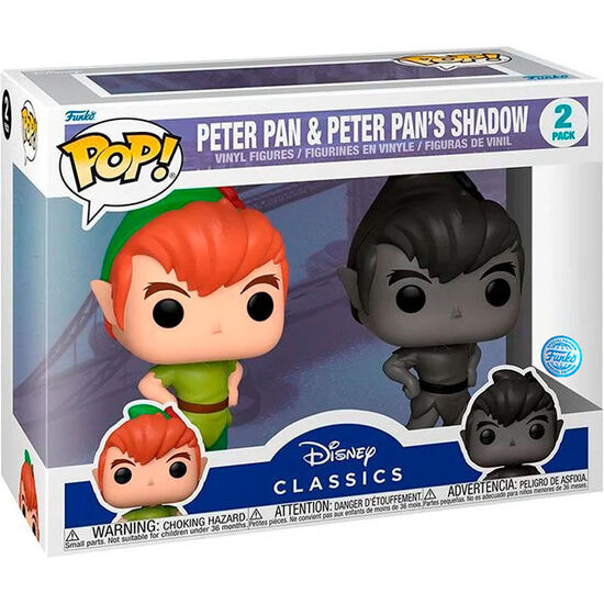 Blister 2 Figuras Pop Disney Peter Pan - Peter Pan & Peter Pans Shadow Exclusive - Funko - 1