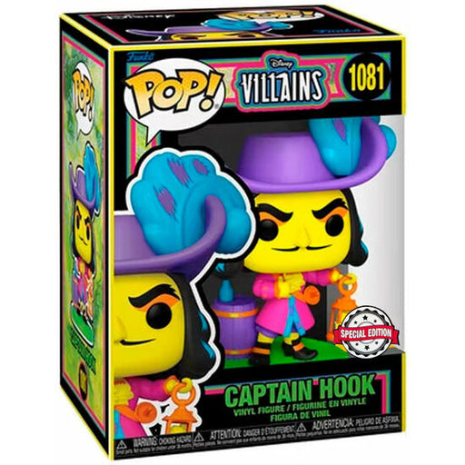 Figura Pop Disney Villains Hook Black Light Exclusive - Funko - 1
