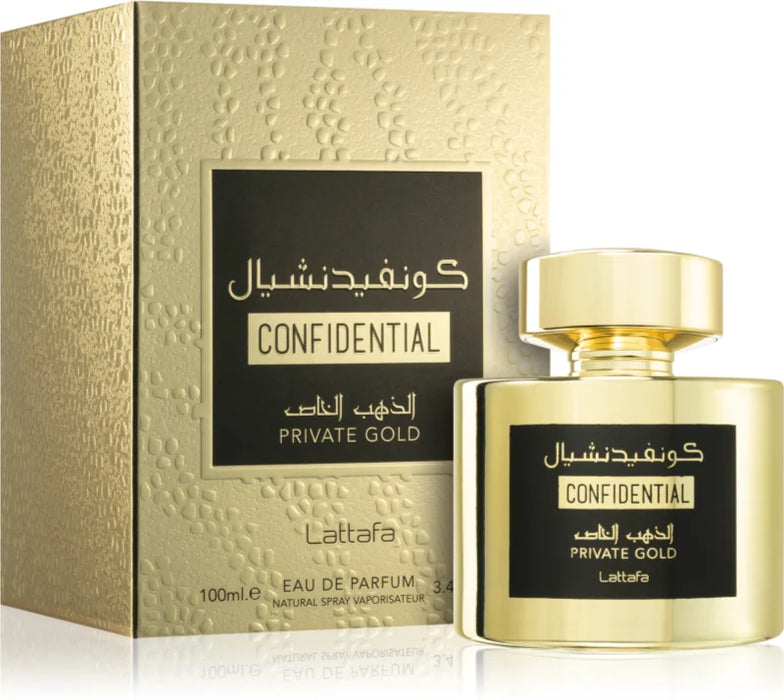 Eau de Parfum Unisex Confidential Private Gold 100 ml - Lattafa - 1