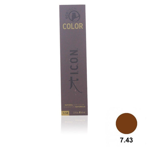 Tinte Permanente sin Amoníaco - Ecotech Color 7.43 Medium Copper Golden Blonde 60 ml - I.c.o.n. - 1