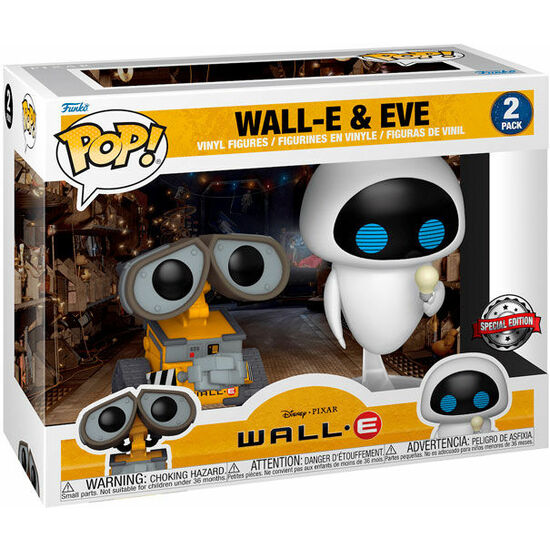 Set 2 Figuras Pop Disney Wall-e - Wall-e & Bulb Eve Exclusive - Funko - 1