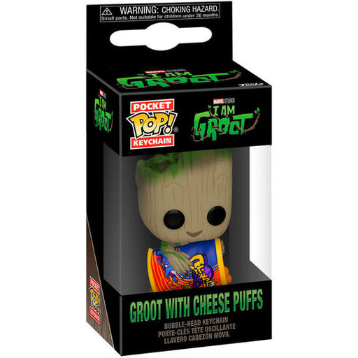 Llavero Pocket Pop Marvel I Am Groot - Groot with Cheese Puffs - Funko - 1