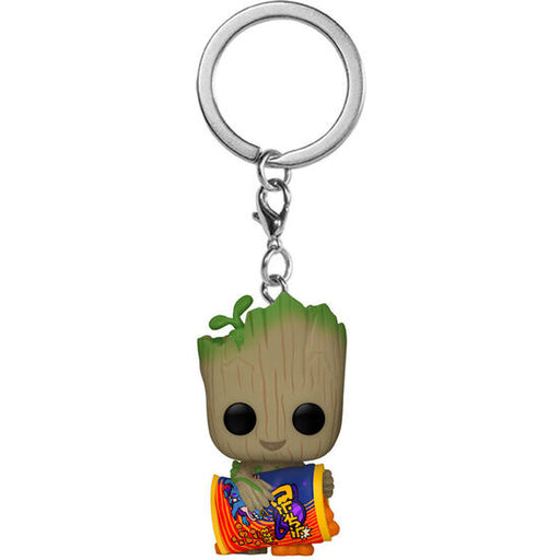 Llavero Pocket Pop Marvel I Am Groot - Groot with Cheese Puffs - Funko - 2