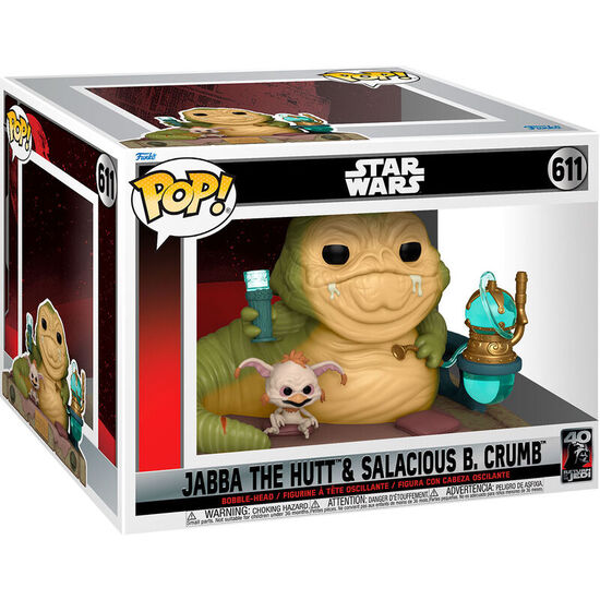 Figura Pop Star Wars 40th Jabba the Hutt & Salacious B Crumb - Funko - 1