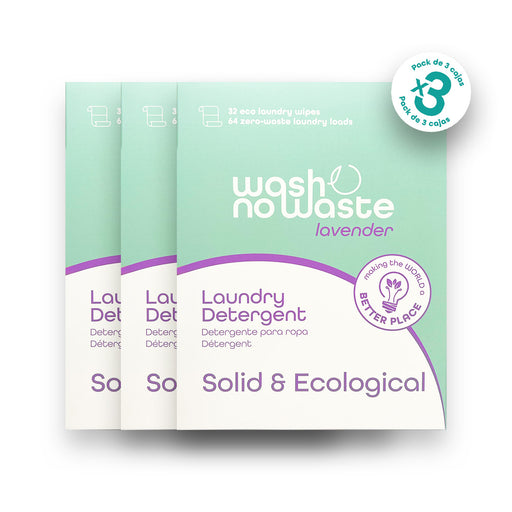Detergente en tiras biodegradable - Lavanda - Wash No Waste: Pack de 3 - 2